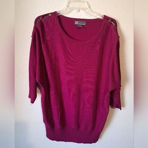 Chelsea & Theodore purple dolman 3/4 sleeve top